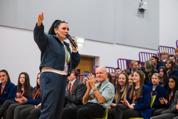 Emma Owen leading a school lesson