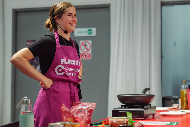 Flava running a cookery class as part of their charity of the year work for the Community Grocery