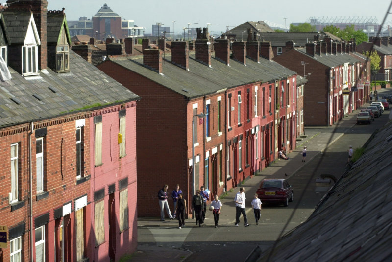 Street of terraced houses in Salford