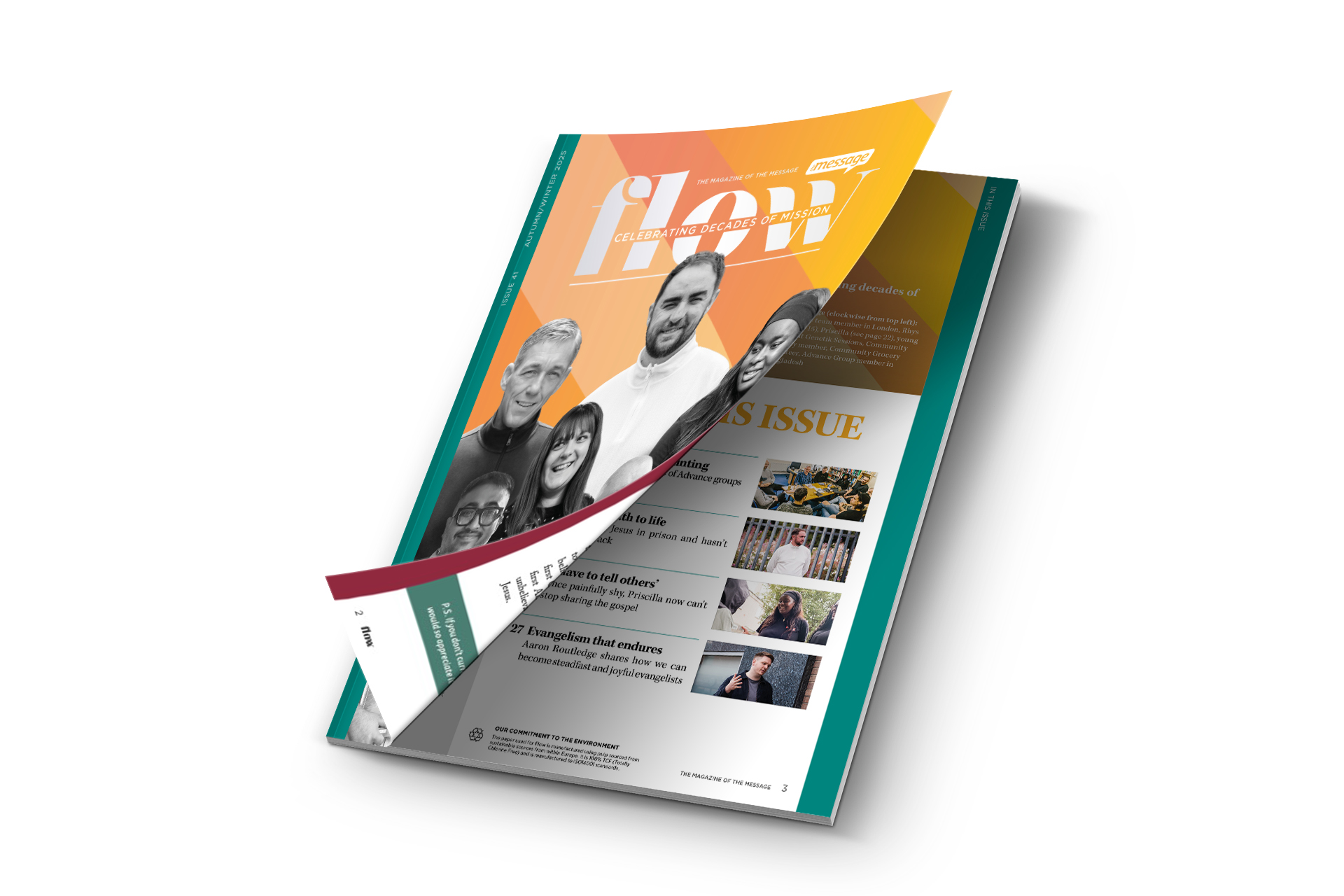 Cover of the latest Flow magazine with service users on the cover