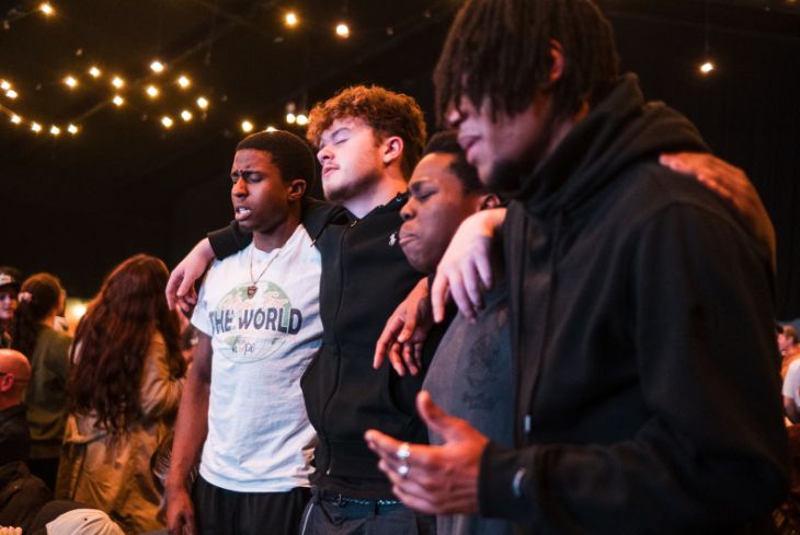 Young people praying