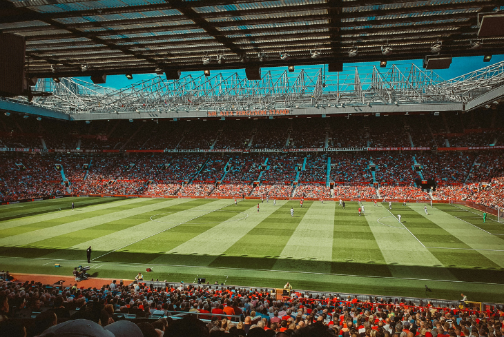A football match at Old Trafford.
