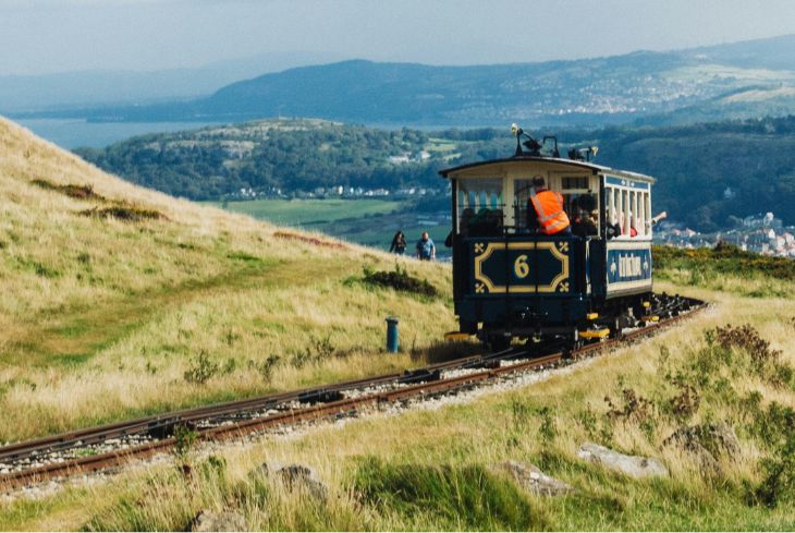 Cable car on the Great Orme at Llandudno.